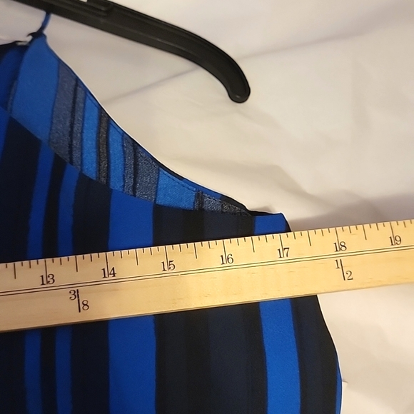 Nwt Cooper & Ella Callie Blue & Black Dress Peephole Back Tassel Tie Tiered Mini - Picture 5 of 7